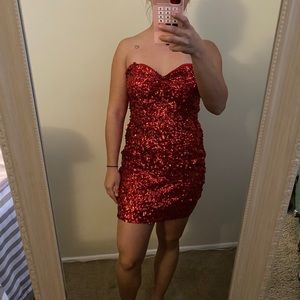 Red Sequins Dress